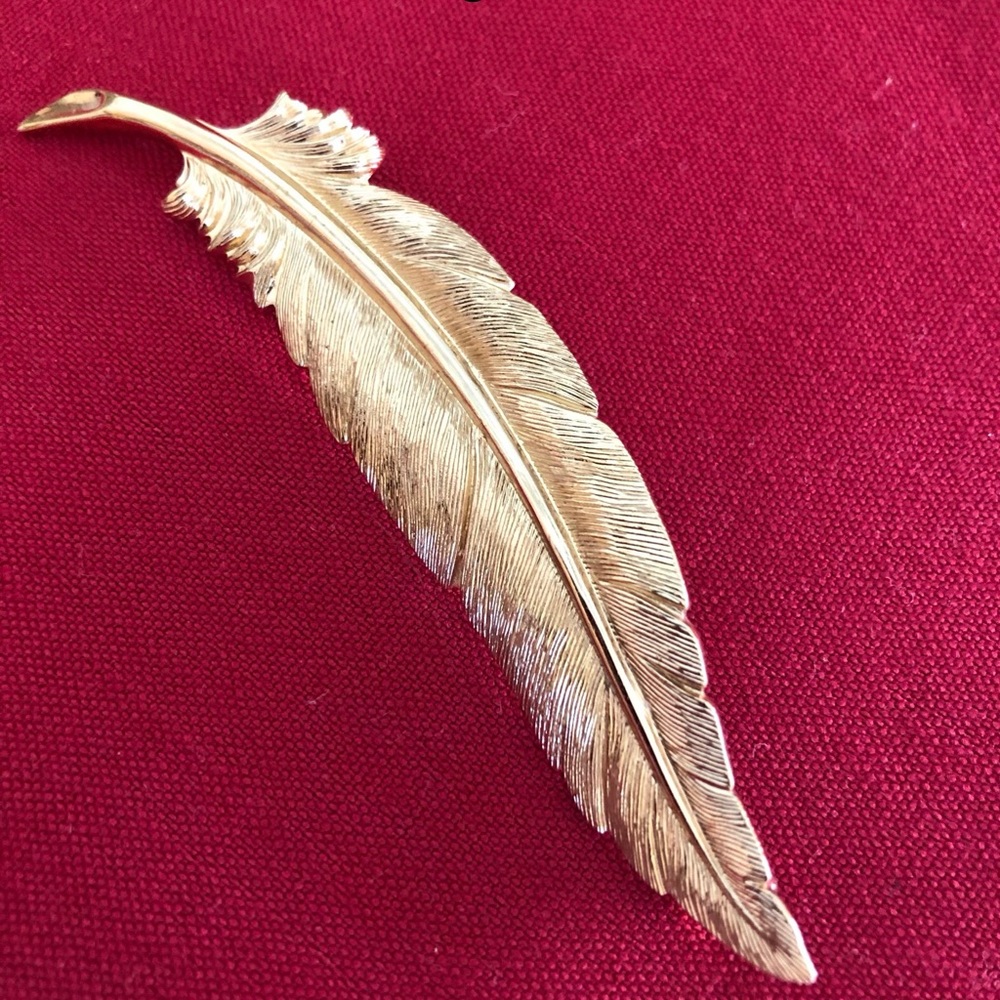 Vintage Monet Feather Brooch